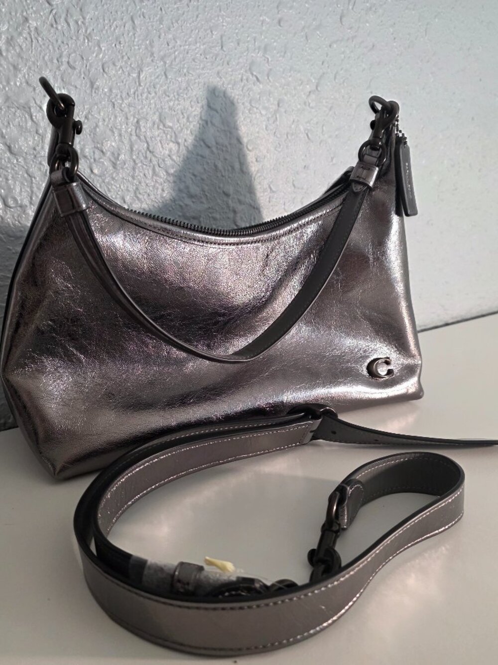 Coach Juliet 25 Shoulder Bag – Metallic Silver / Gunmetal Hardware